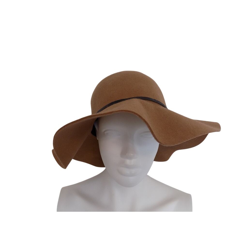 Forever 21 brown wide brim wool floppy hat size S/M